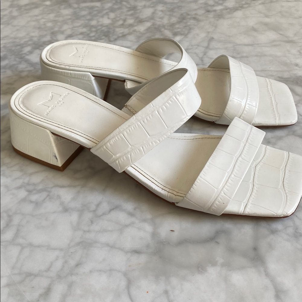 Marc Fisher White Women's Slide Sandals - Picture 4 of 11
